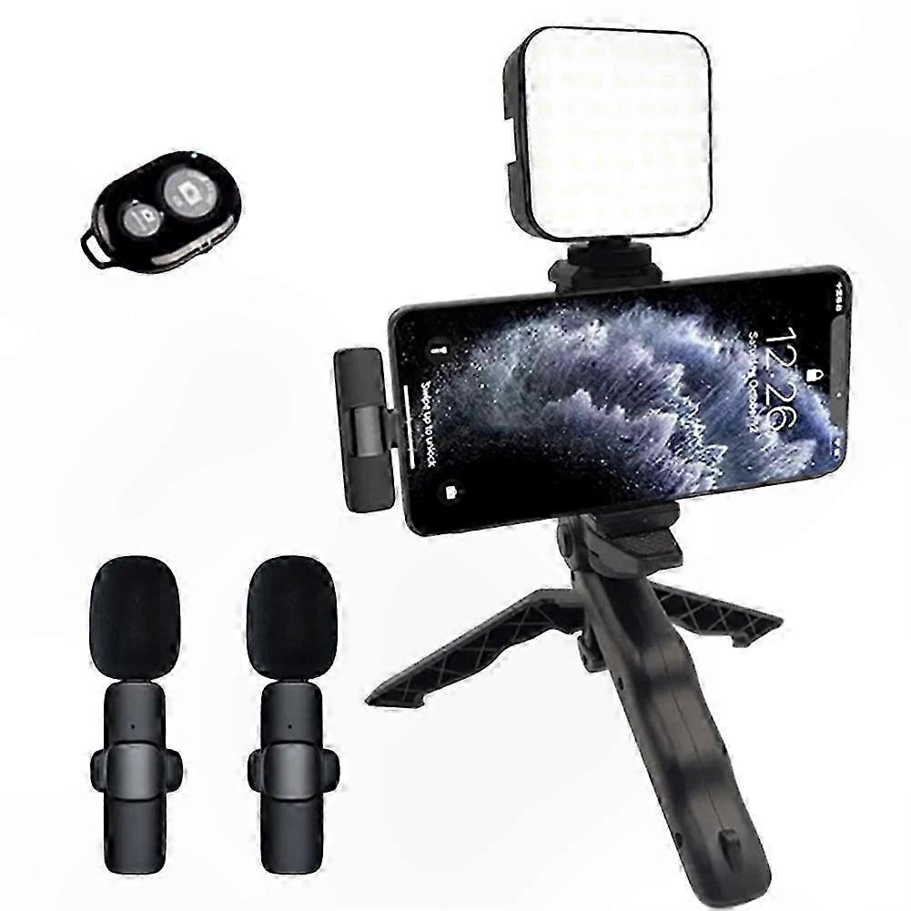 Video Recording Kit with Microphone, LED Light, Tripod, Bluetooth Stabilizer for Photography & Content Creation