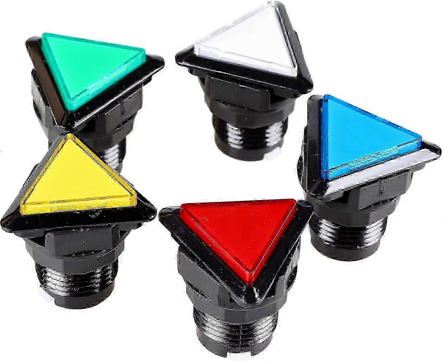 2025 5 Arcade Buttons Triangular LED Lighted Pushbutton Switches for Arcade Slot Machine Games