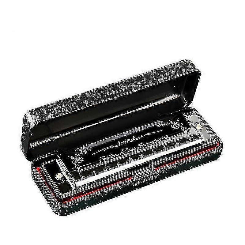 2025 10 Hole 20 Harmonica Blues Deluxe Harmonica Beginner C Harmonica - Black