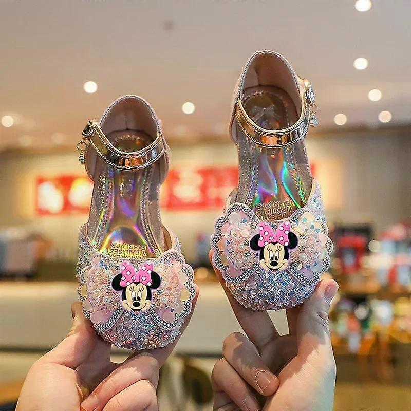 Disney Mickey Mouse Spring Summer New Girls Baotou Sandals Children's slippers Fashion  Princess Performing dance shoes