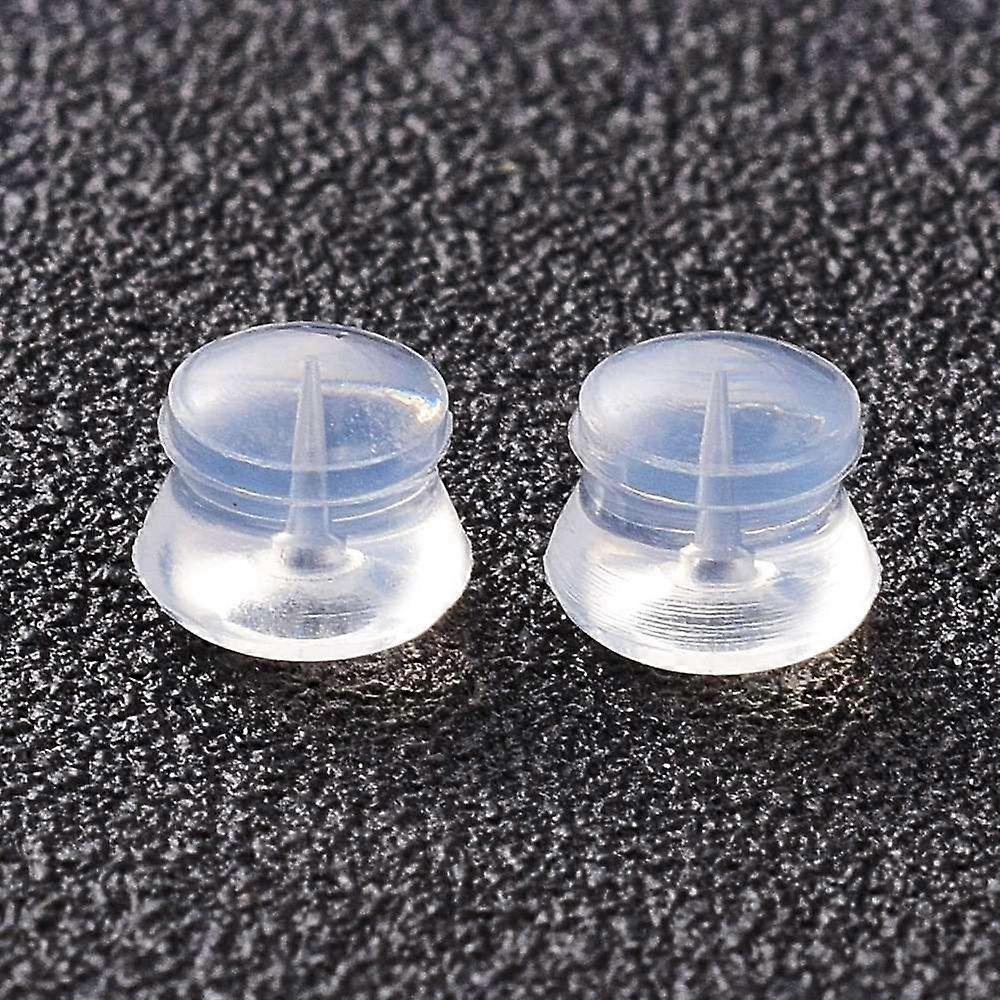 Silicone Ear Nuts Earring Backs for Stud Earring Making Clear 5.5x4.5mm Hole: 1mm
