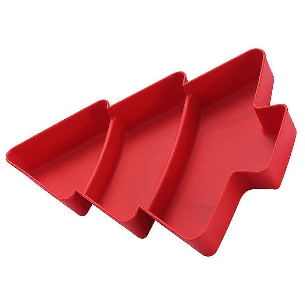 Christmas Tree Serving Tray with MultiCompartment Design, Red Plastic Snack and Candy Dish