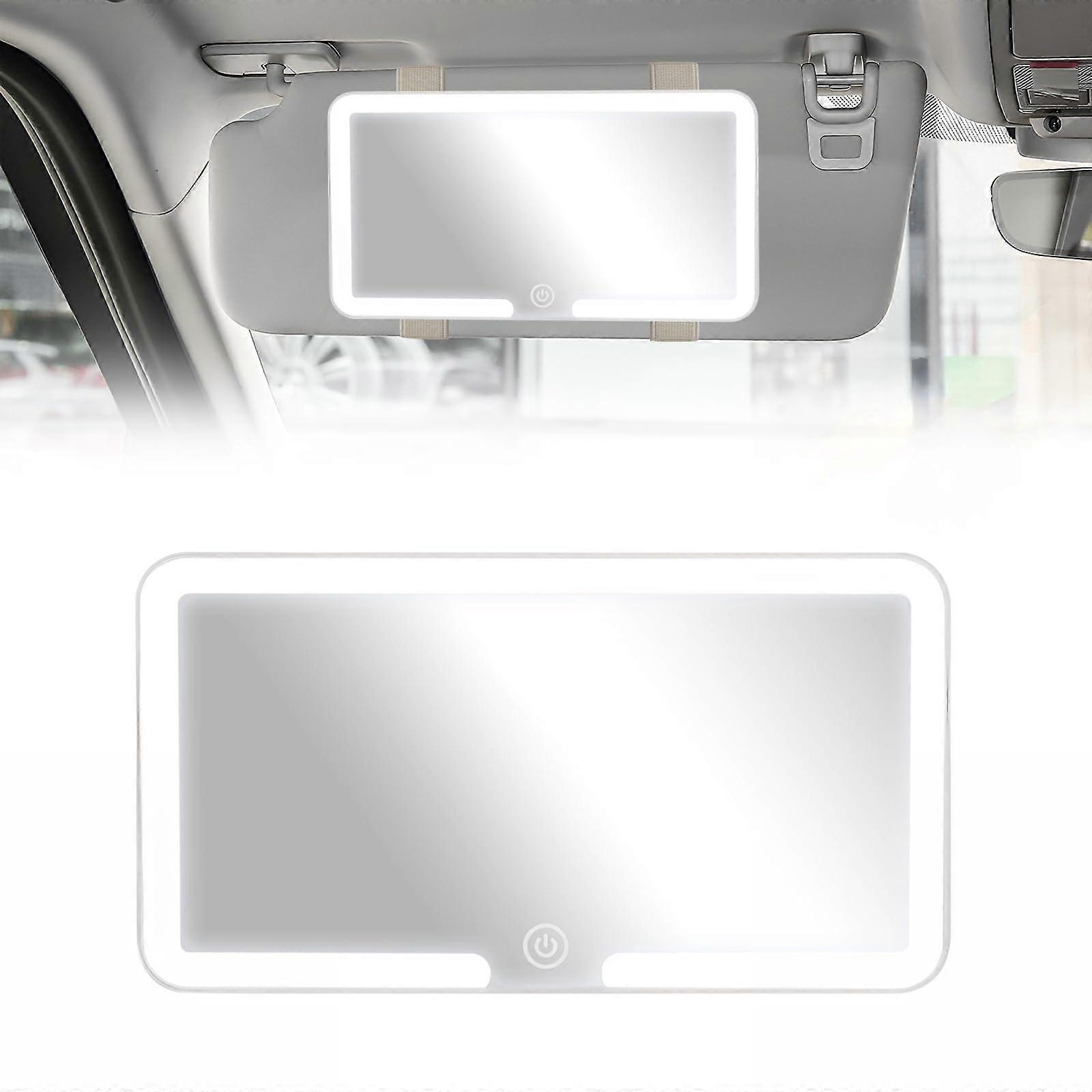 Car Vanity Mirror with Lights, 3 Light Modes, USB Rechargeable Sun Visor Makeup Mirror