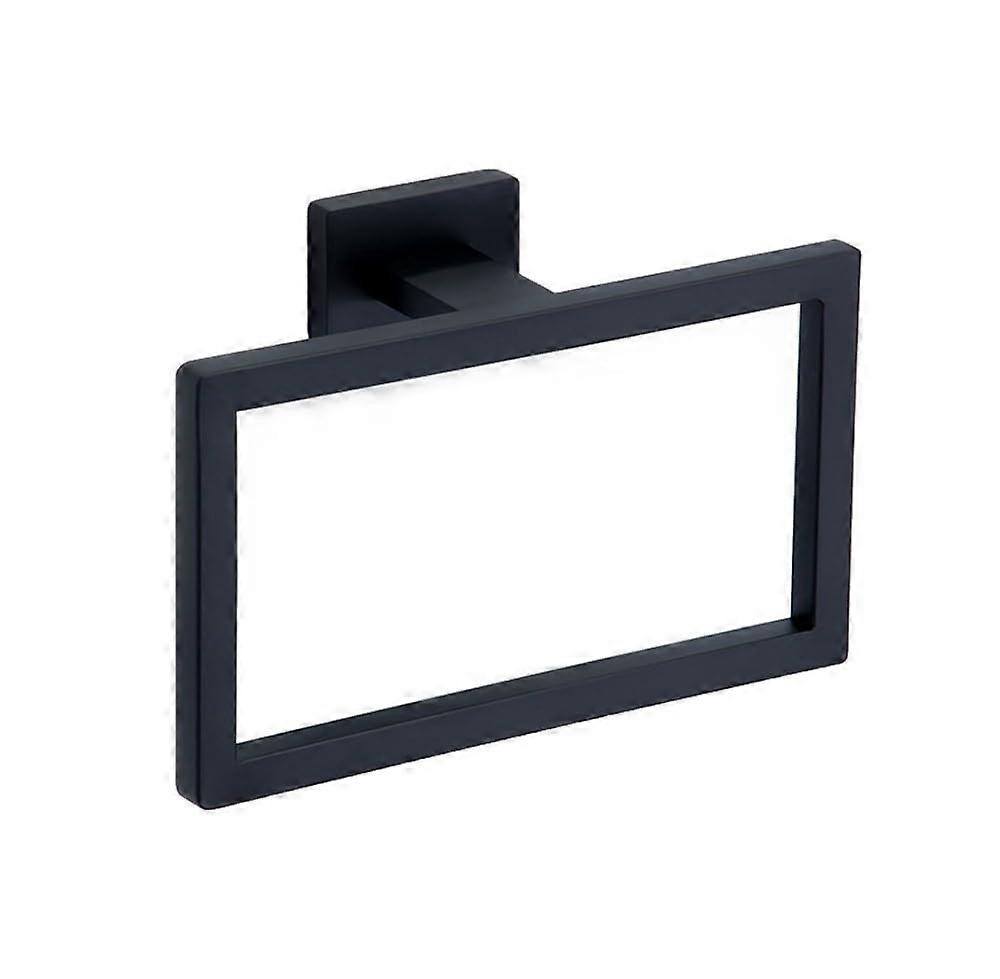 Modern Black Bathroom Hardware Set Stainless Steel Towel Rack and Ring Rustproof Wall Mounted