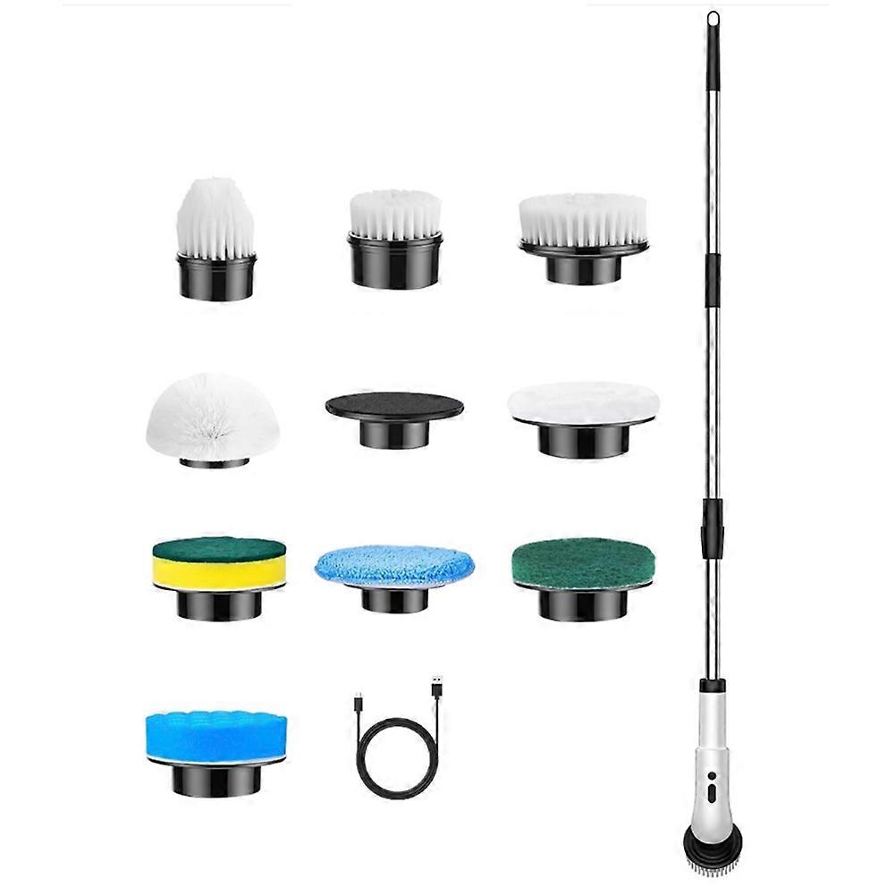 9 Replaceable Brush Heads Electric Scrubber Cordless Cleaning Brush with IPX7 Waterproof