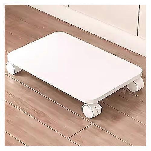 Printer Stand with Lockable Wheels, SpaceSaving Under Desk Mobile Cart for Home or Small Office, White
