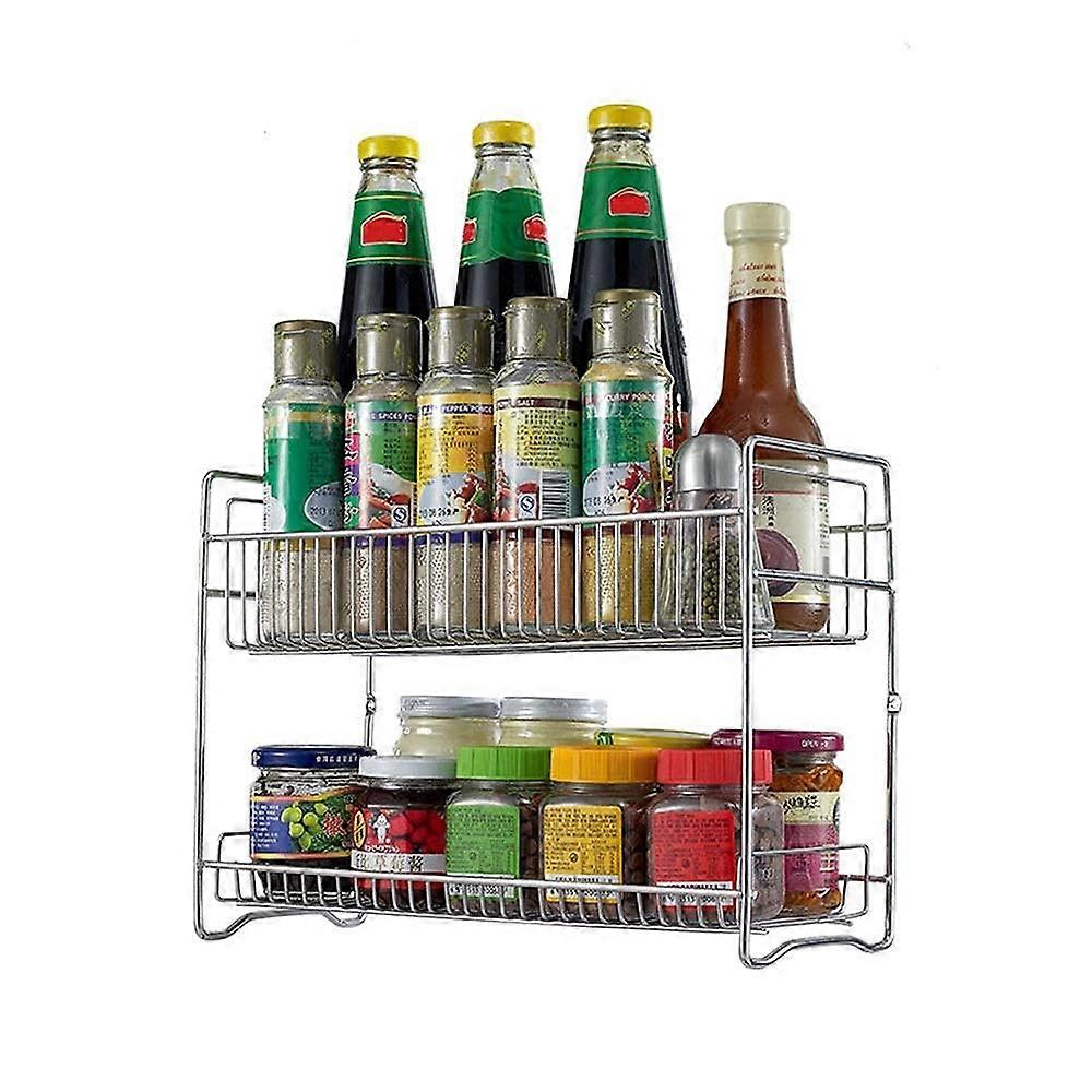 Metal 2 Tier Storage Shelf with Durable Frame for Compact Kitchen or Bathroom Organization