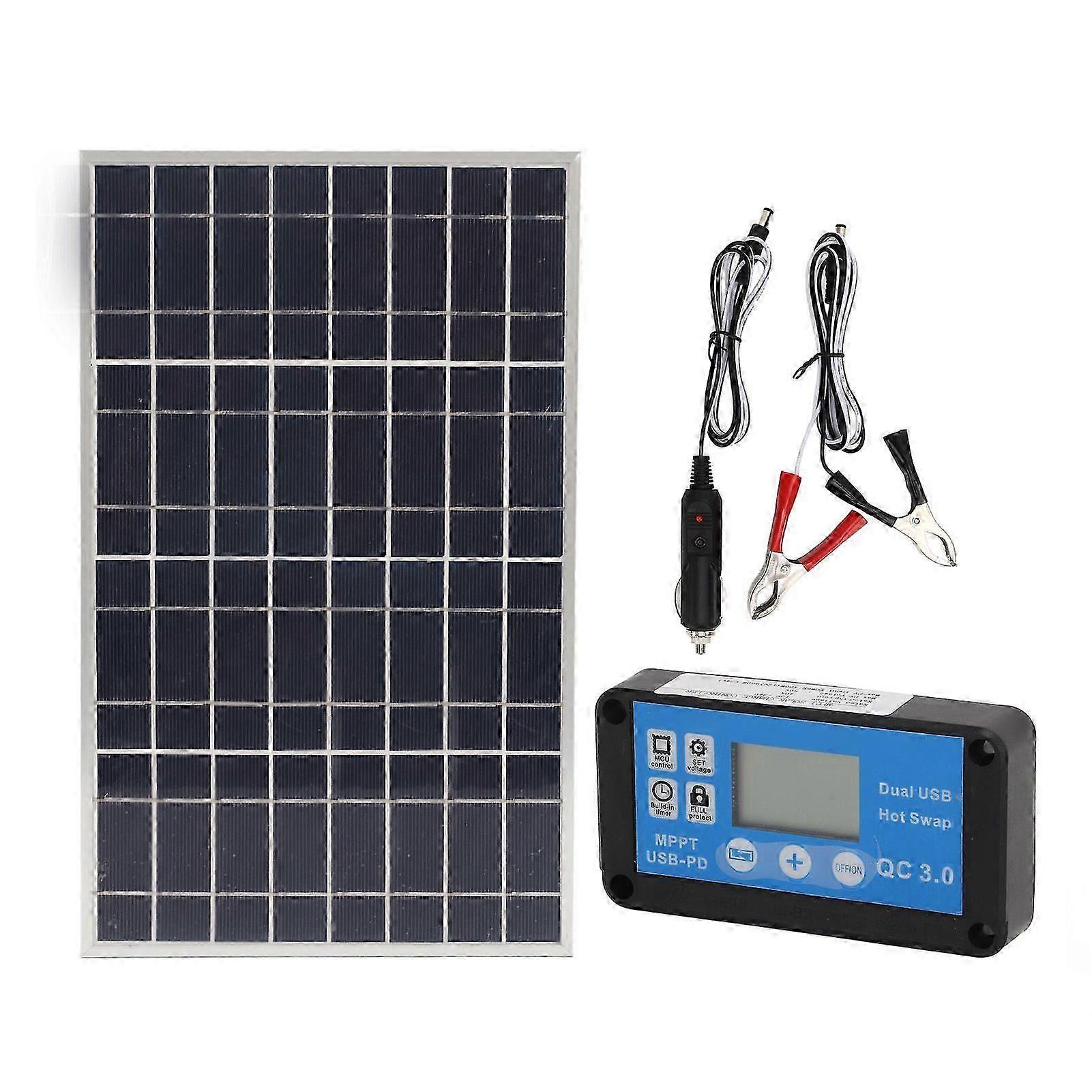 Dual USB Charging 30W Solar Panel with 40A Controller