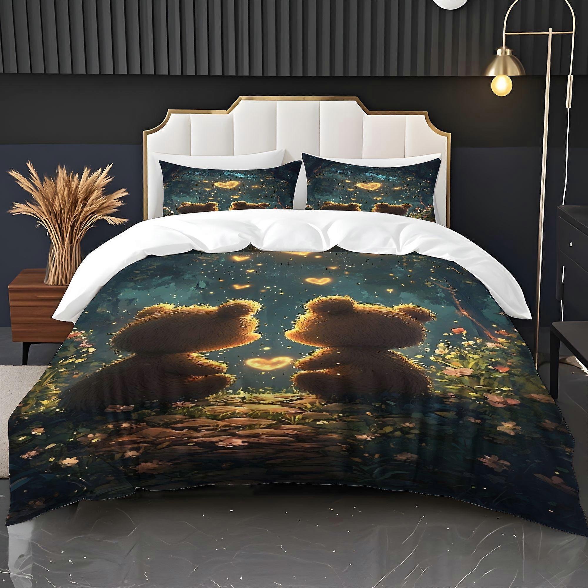 Bedding Teddy Bear Pattern Duvet Cover Bedding Set
