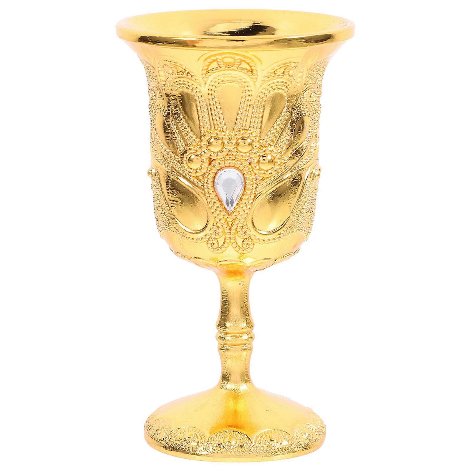 Elegant Retro Wine Goblet for Drinking Use Copper Golden Cup