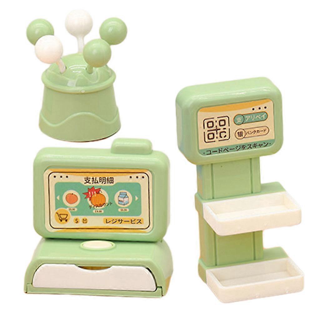 Miniature Cash Register Plastic Toy for Simulation with 5Sets