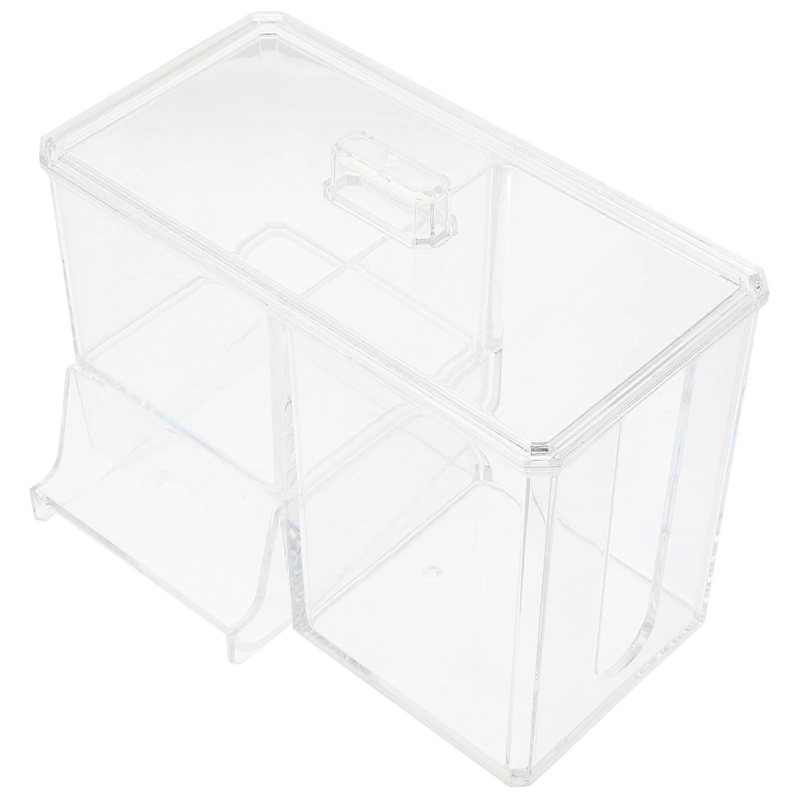 Cotton Pad Container Transparent Makeup Storage Box for Storage 3 Compartments
