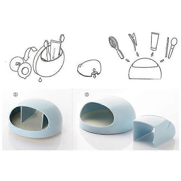 Waterproof Wall Toothbrush Holder Creative Semi-Circle Razor Storage Box Light Blue