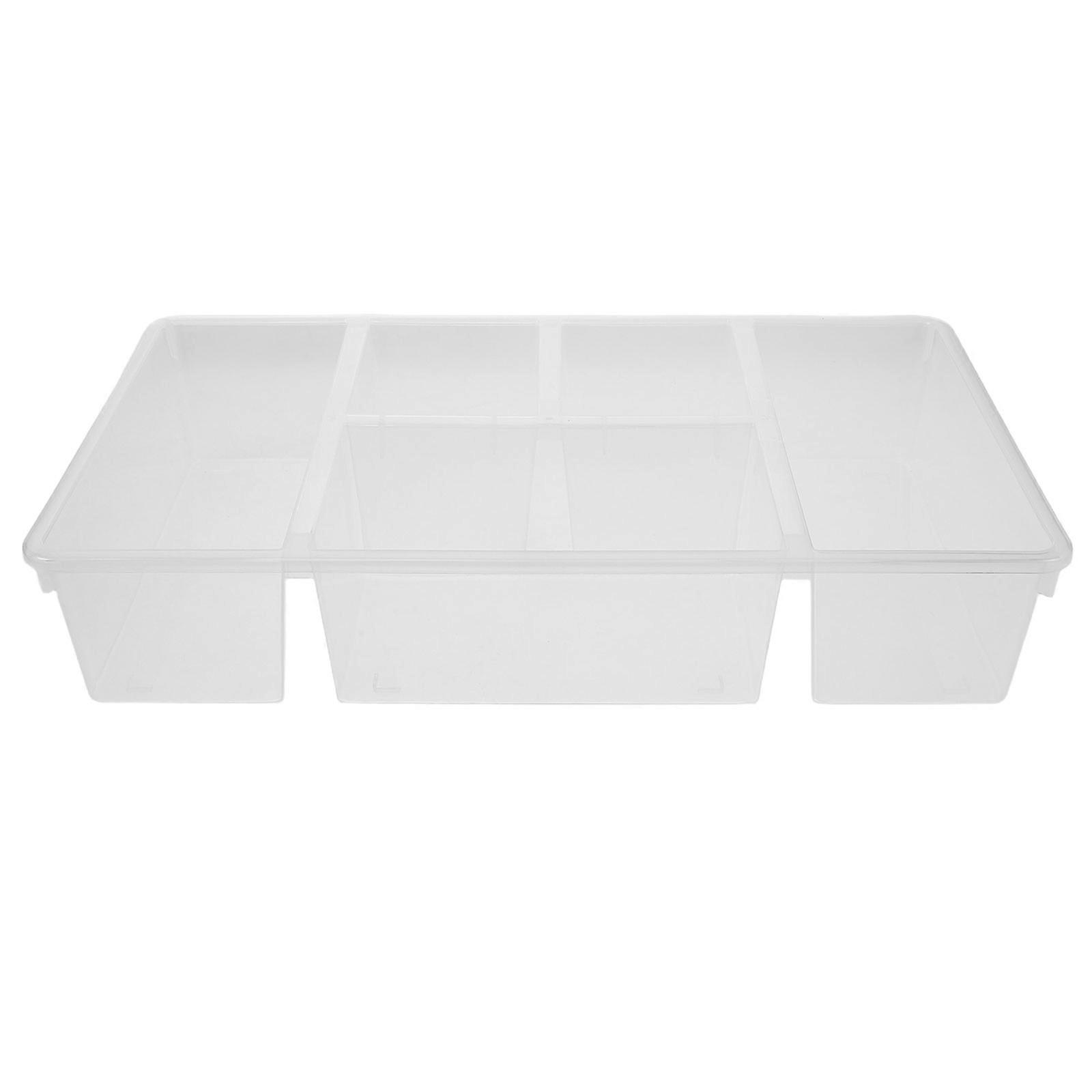 Children Snack Storage Box Clear Divided Serving Tray with Lid for Kitchen Use