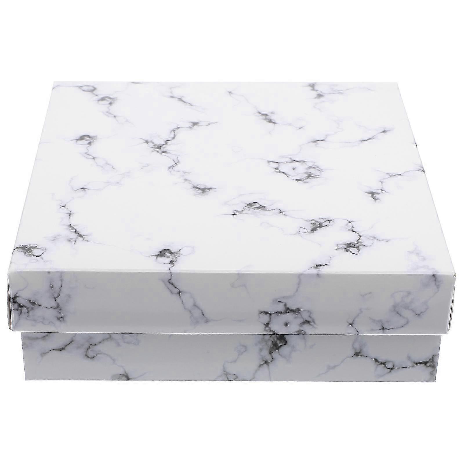 10pcs Marble Patterned Cake and Moon Cake Paper Boxes Cookie Packaging Cases
