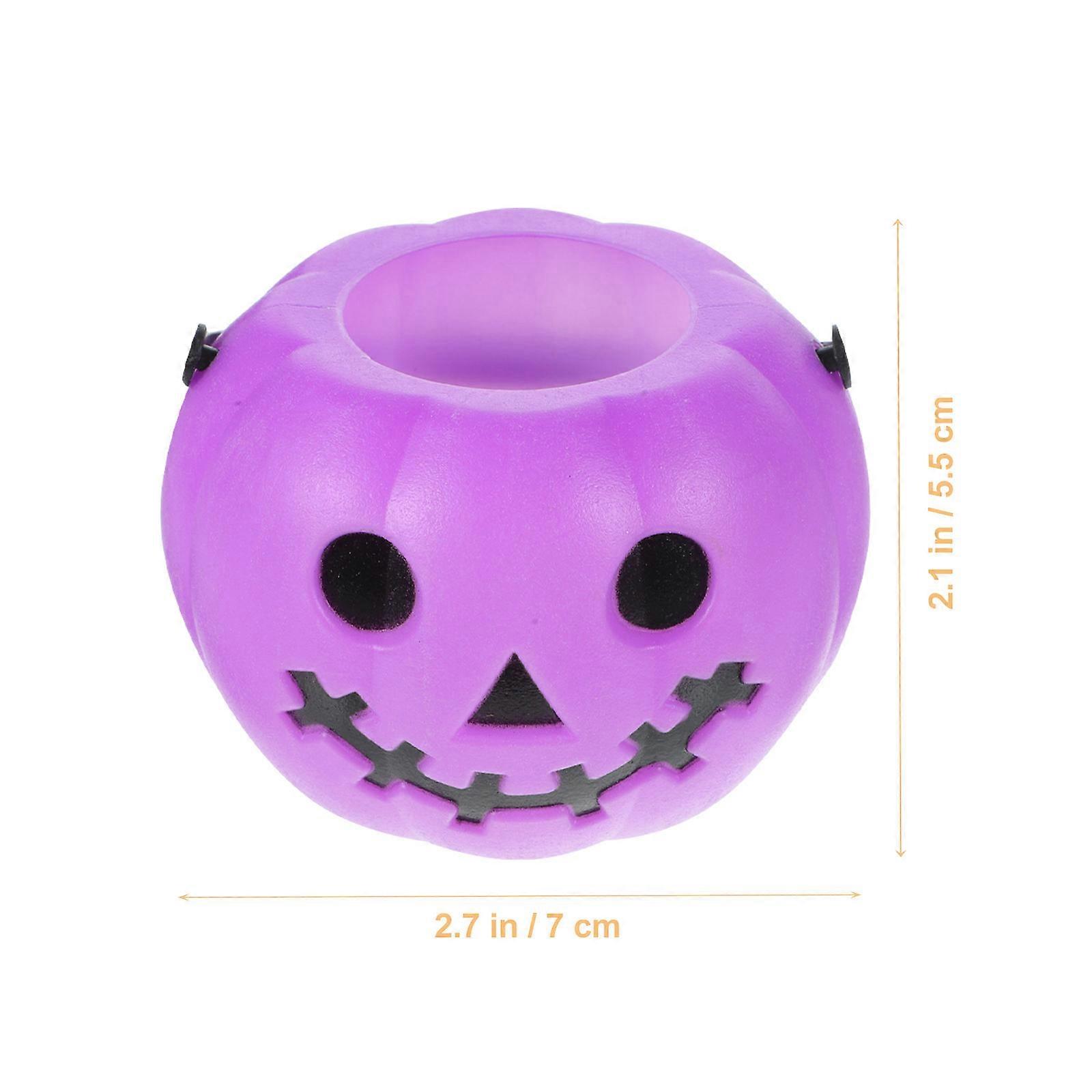 3pcs Pumpkin Buckets Halloween Candy Holders Handheld Plastic Candy Container