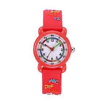 Quartz Watch for Kids Waterproof Cartoon Watch for Children 1Pcs Red