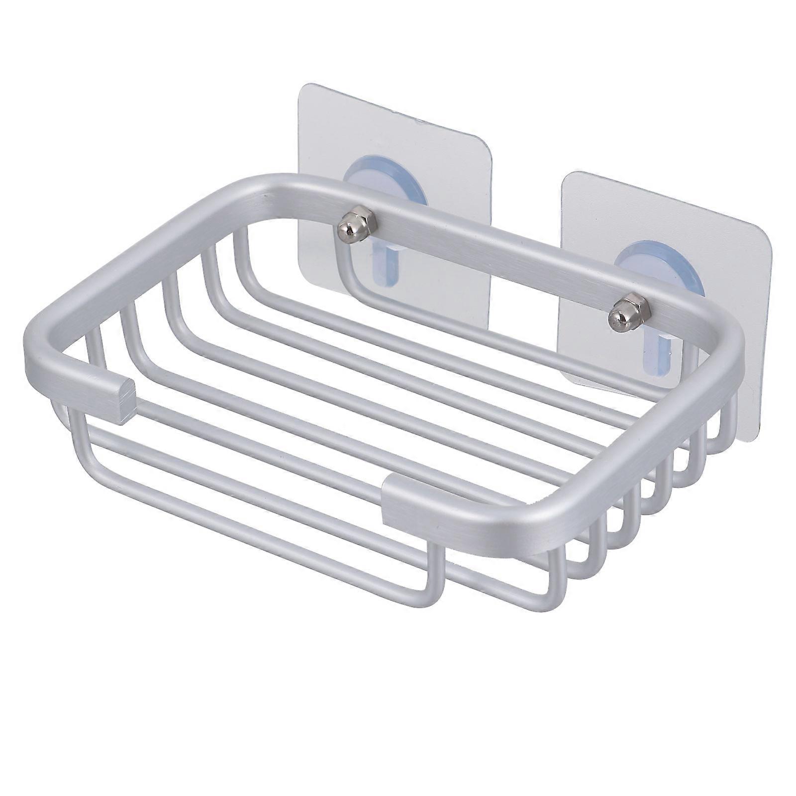 Silver Soap Dish Holder for Storage with Self-Draining Function 1Set