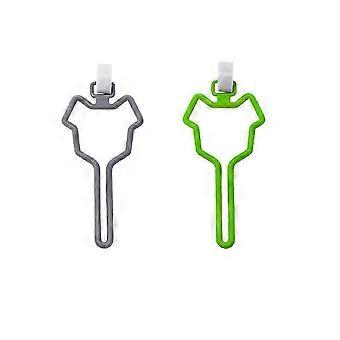 Dog Poop Bag Holder for Leash, 2 Pack Hands-Free Dispenser Clip for Dog Walking, Grey Green