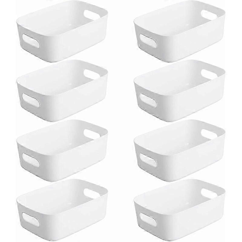 2026 8 Plastic Storage Baskets with Handles, Stackable Design