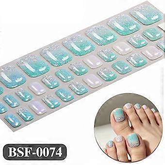 Blauw-roze gel teennagelstickers waterdicht manicure zonder UV-lamp