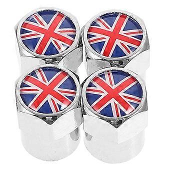 4 stks Auto Band Ventiel Stuurpen Auto SUV's Vrachtwagen Band Doppen Band Ventieldoppen UK Vlag Accessoires