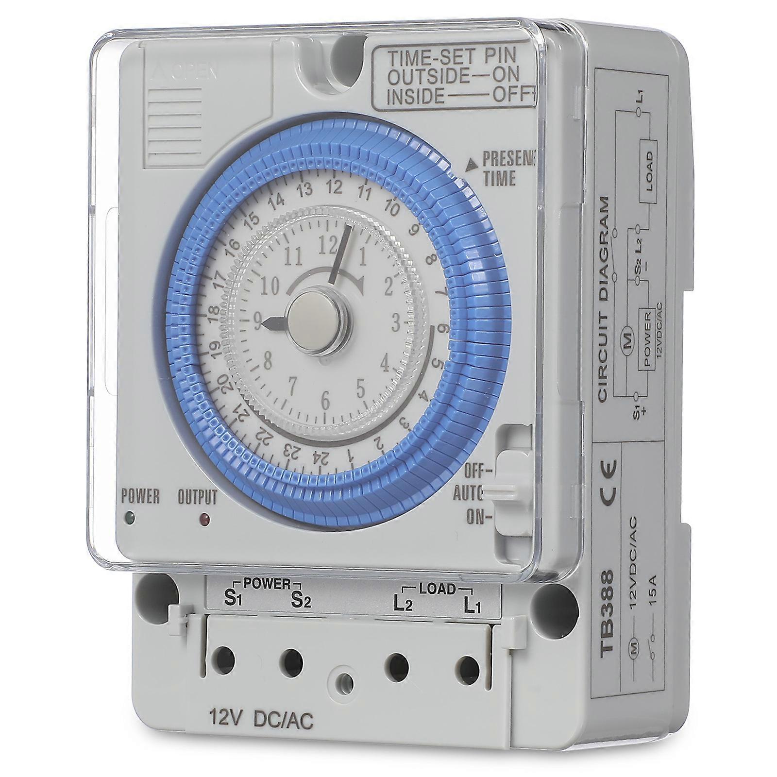 Precise Timer Mechanical Time Control Portable Timer Durable Time Timing Mechan for Home Kitchen (White 12VAC/DC)