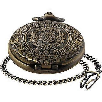 Quartz Pocket Watch with Chain, Roman Numeral Dial, 46mm Case, Gift for Special Occasions