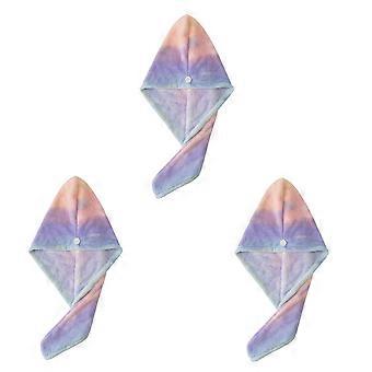 Hair Drying Cap Triangular Shape Quick Drying Women Travel 65x25cm 3Pcs