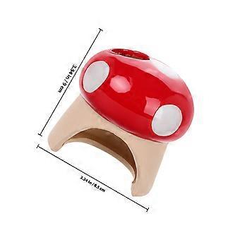 Red Ceramic Pet Mushroom House for Cooling Use with 2Pcs Hamster Hideouts