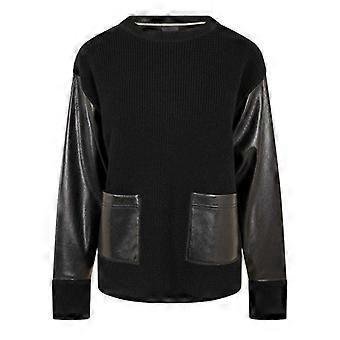 Boss Womens/Ladies Fanalian Faux Leather Sweatshirt