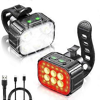Bike Light Set Super Bright,Bike USB Rechargeable LED Light,Bike Light for Night Riding,Bike Front