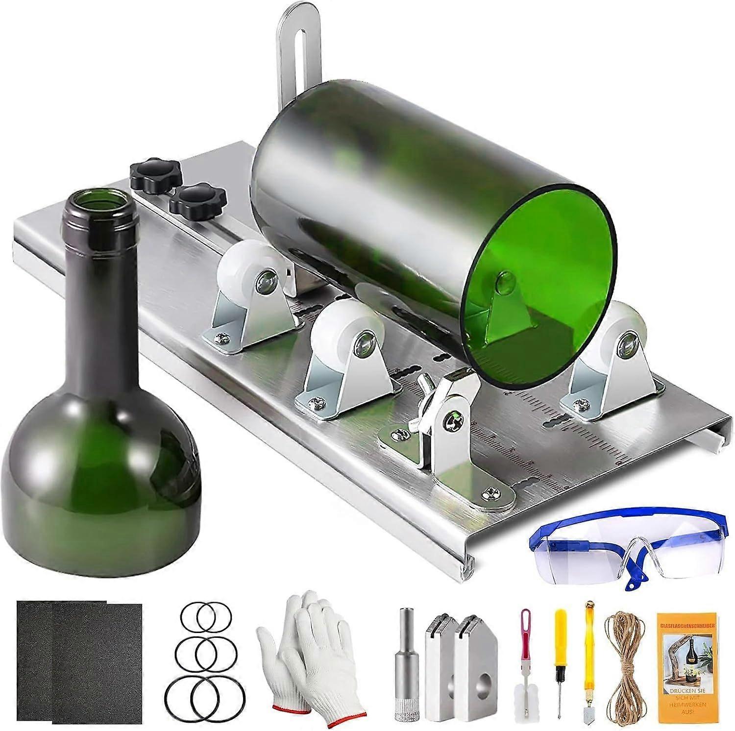 Cutting machine for cutting glass bottles recycling process cutting machine set