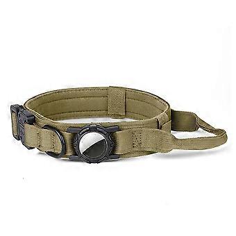 Collier tactique pour chien avec porte-étiquette AirTag, poignée en nylon pour chiens moyens et grands, entraînement en extérieur, sans pile.