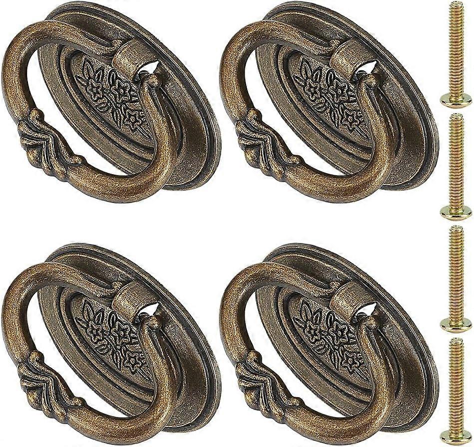 4 Pack Drawer Pulls Handles Oval Dresser Drawer Pulls 2.7" Vintage Cabinet Pulls Cabinet Knobs Shabby Chic Pulls