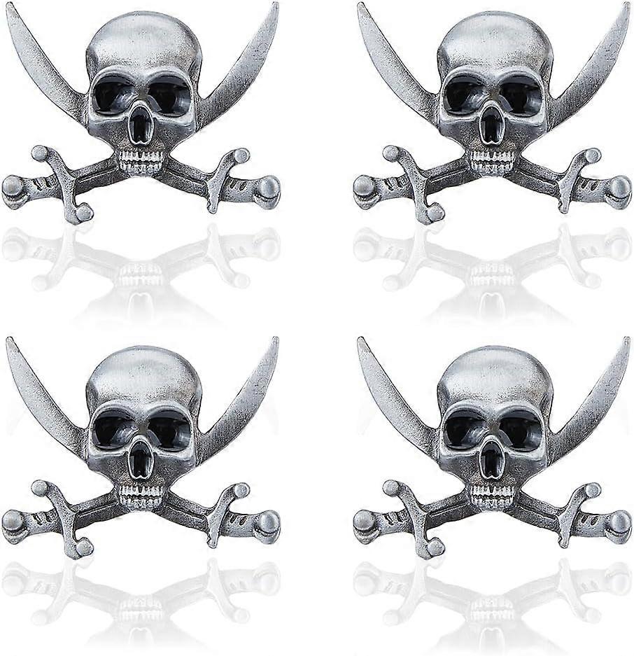 4Pcs Alloy Brooches Silver 30x38mm