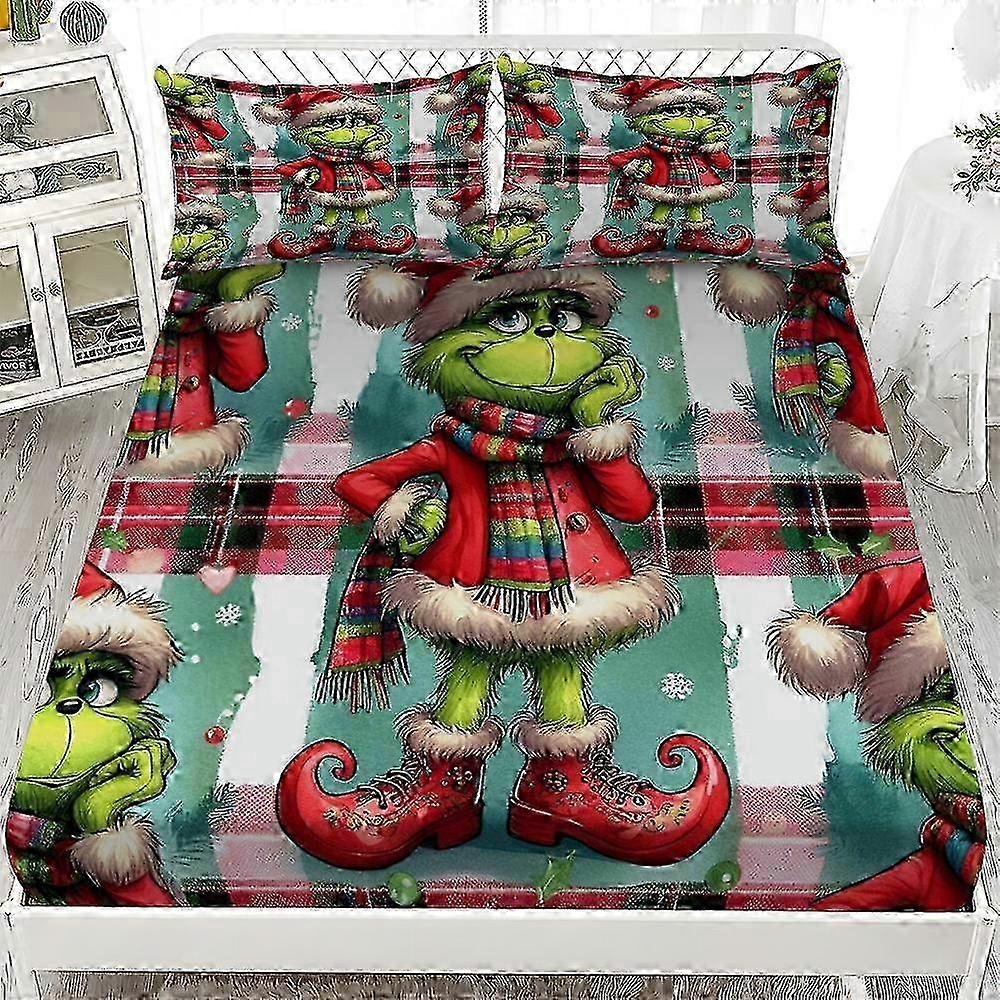 The Grinch three-piece fitted sheet set
