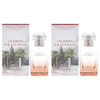 Hermes Un Jardin Sur La Lagune für Unisex 1.6 oz EDT Spray 2er-Pack
