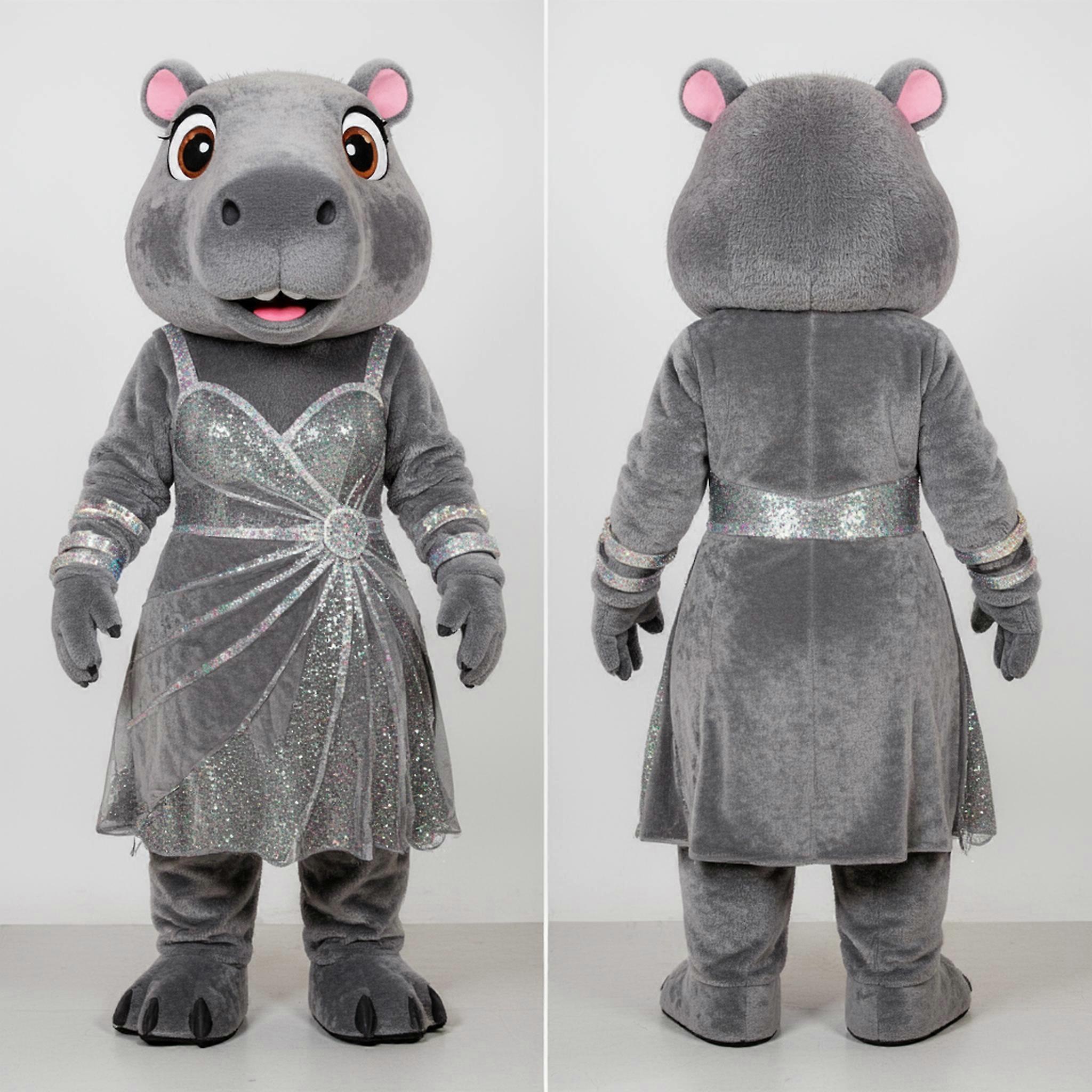 MASTICOT Gray Sparkling Capybara Mascot