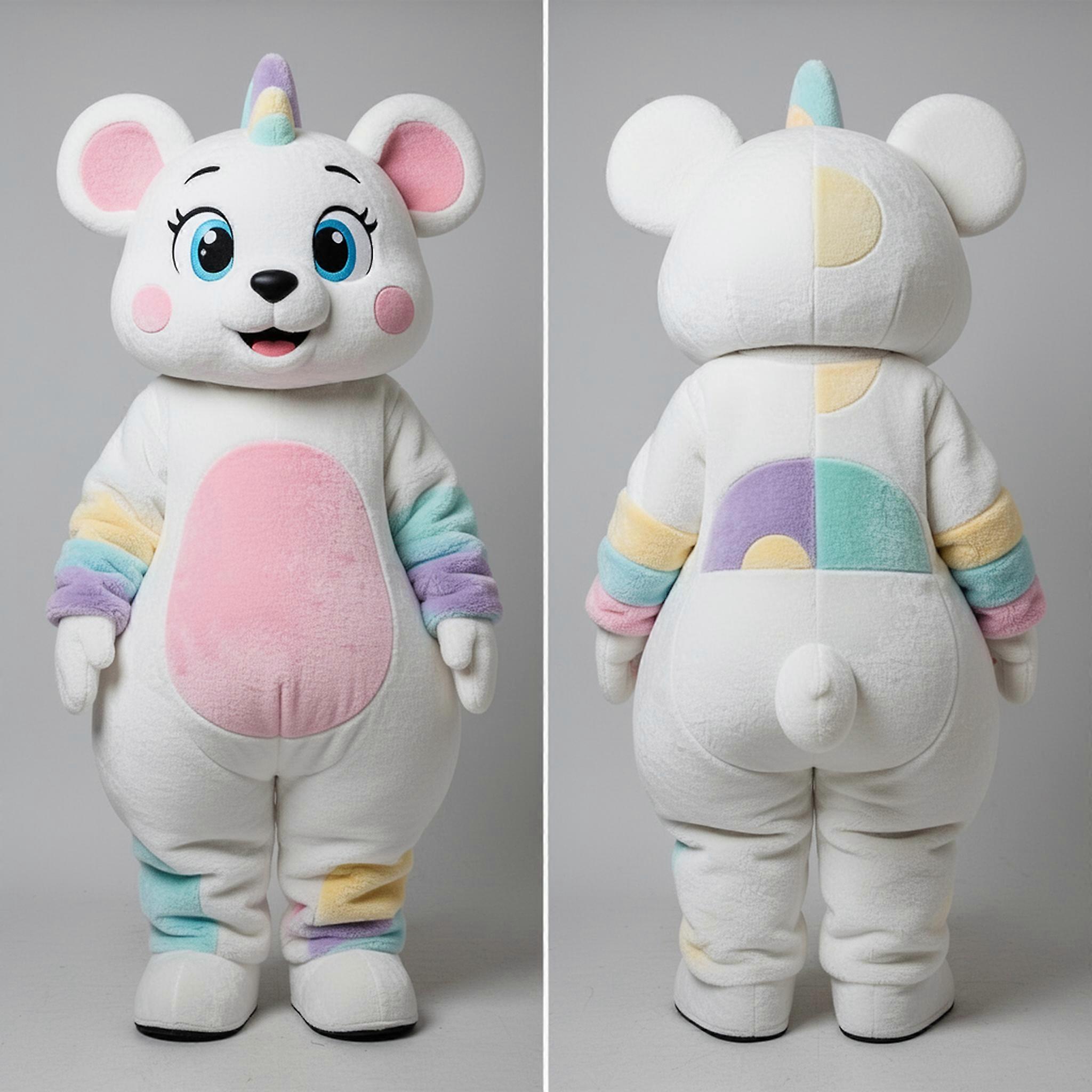MASTICOT Velvety White Playful Aglet Mascot