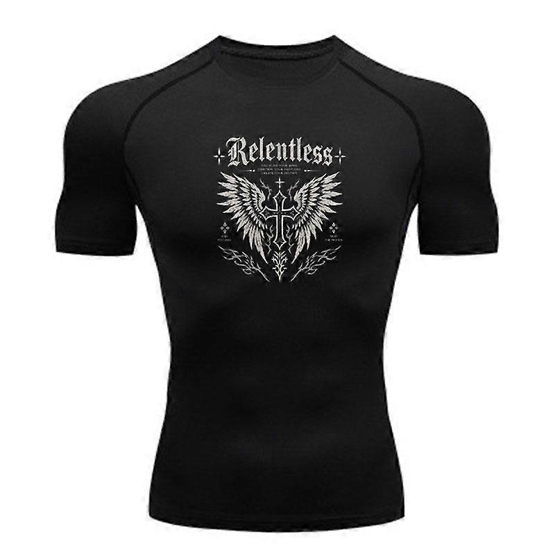 Men's Compression Athletic Workout T-shirt, Relentless Wing