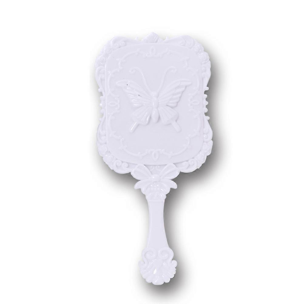 Makeup Mirror Square Handle for Makeup Use 6Pcs White Stylish Pattern