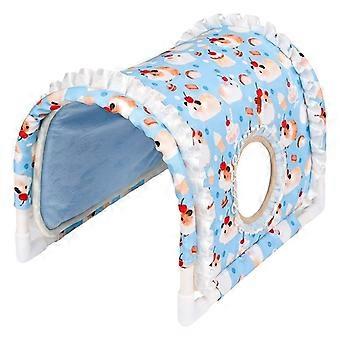 Gömställe för marsvinstunnel, enkelskiktat fleece-tunnelhabitat för små djur, sött mönsterburtillbehör för hamstrar, chinchillor, råttor och igelkottar