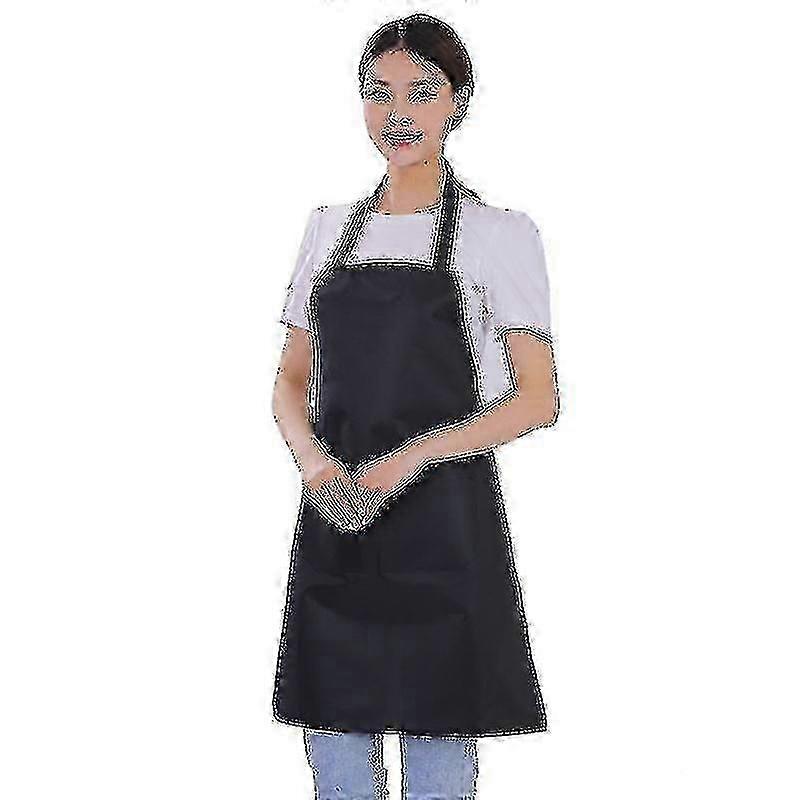 2pcs Sleeveless Overalls Solid Color Waterproof Apron Kitchen Apron