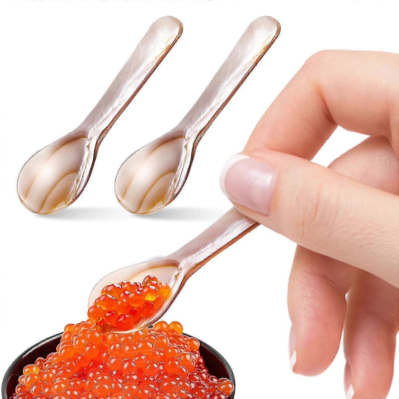 3pcs Shell Spoon Small Spoon Multi-function Spoon Dessert Caviar Serving Spoon