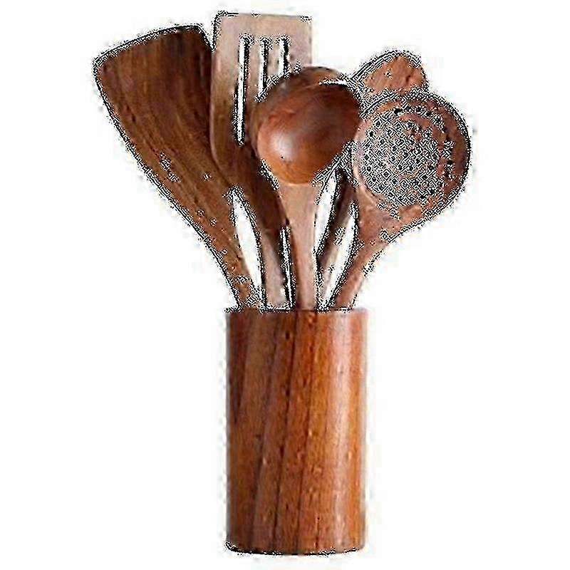 Solid Teak Nonstick Cooking Set