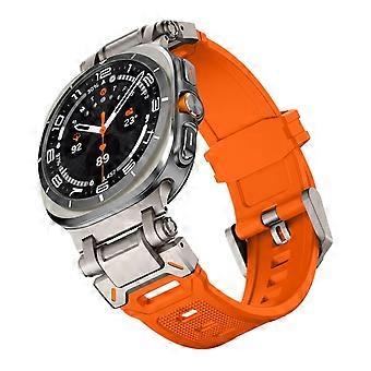 Orange Silicone Band for Samsung Galaxy Watch 7 Ultra 47mm, Secure Flush Fit, Lightweight Comfort
