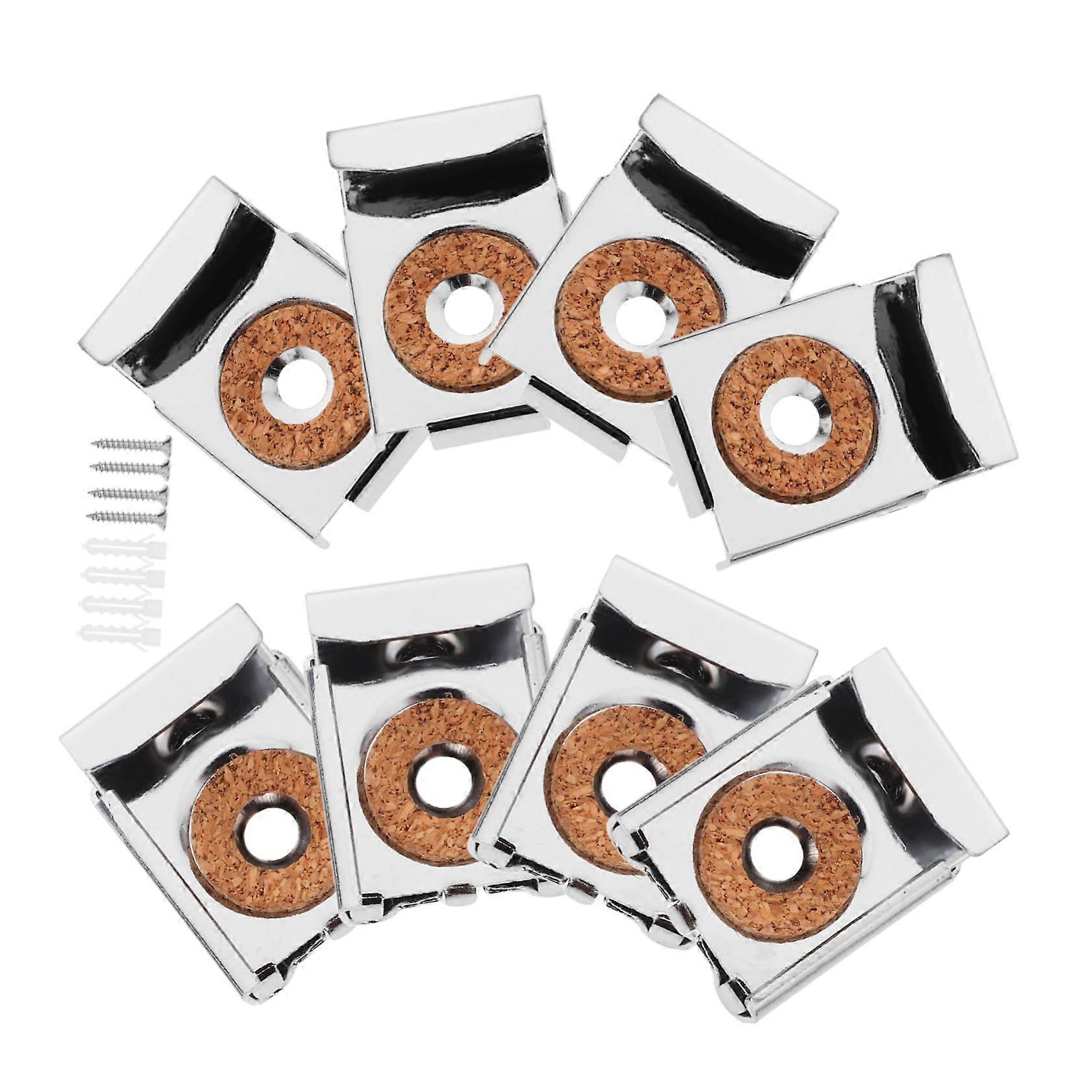 8Pcs Frameless Mirror Mounting Clips Wall Hanging Brackets Secure Low Profile Easy Installation