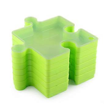 Green Stackable Puzzle Sorting Trays with Lid for Easy Organization and Puzzle Storage
