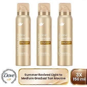 Dove Derma Spa Self Tan Body Mousse Summer Revived for Fair/Medium Skin, 3x150ml